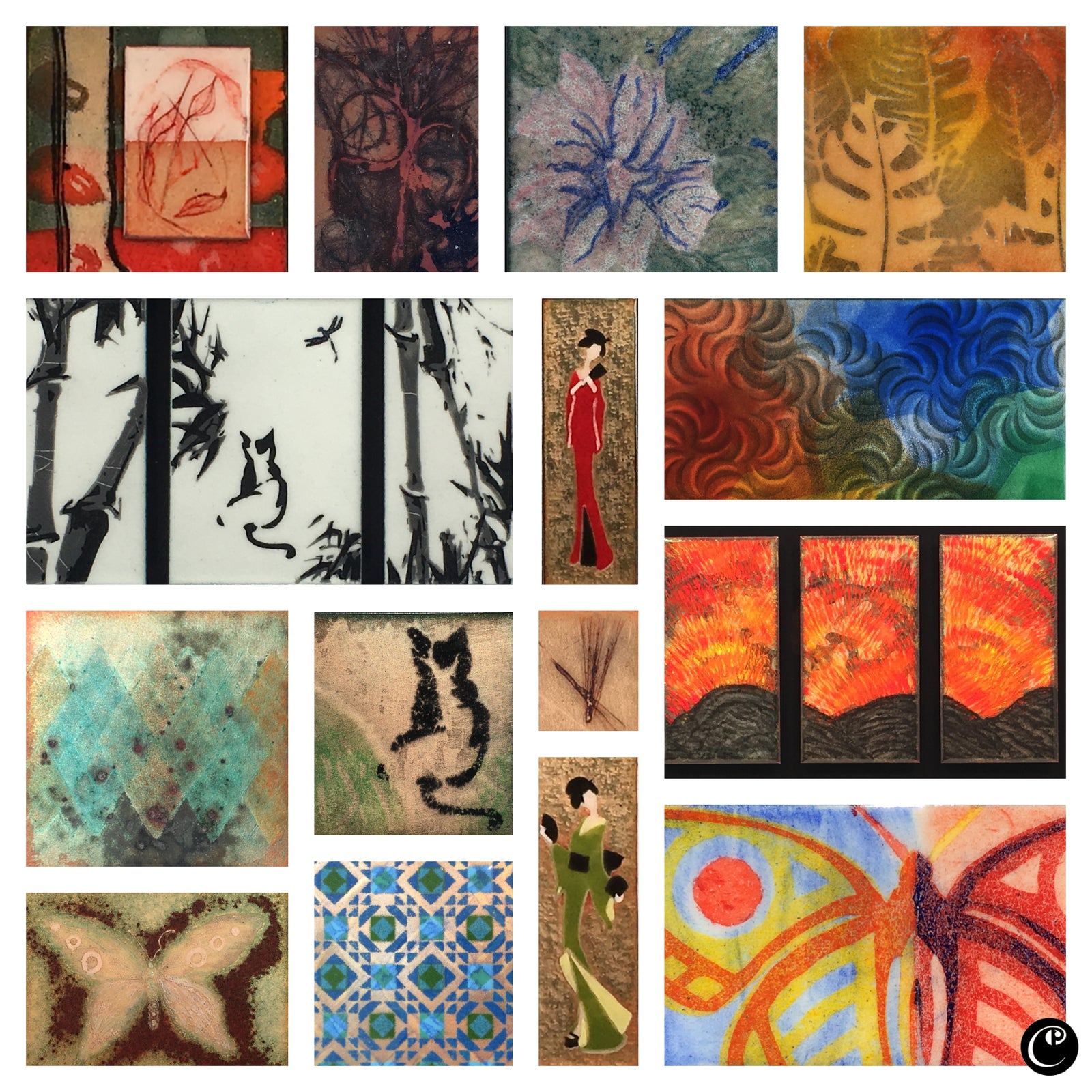 Camille Patton Fine Art Collection Vitreous Enamel Framed Wall Art Collection C01