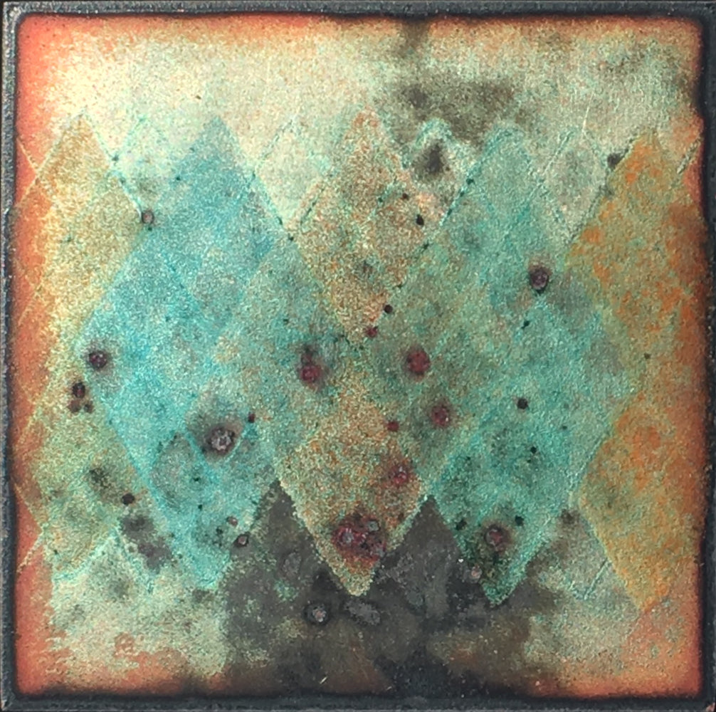 Camille Patton Argyle Vitreous Enamel Framed Wall Art