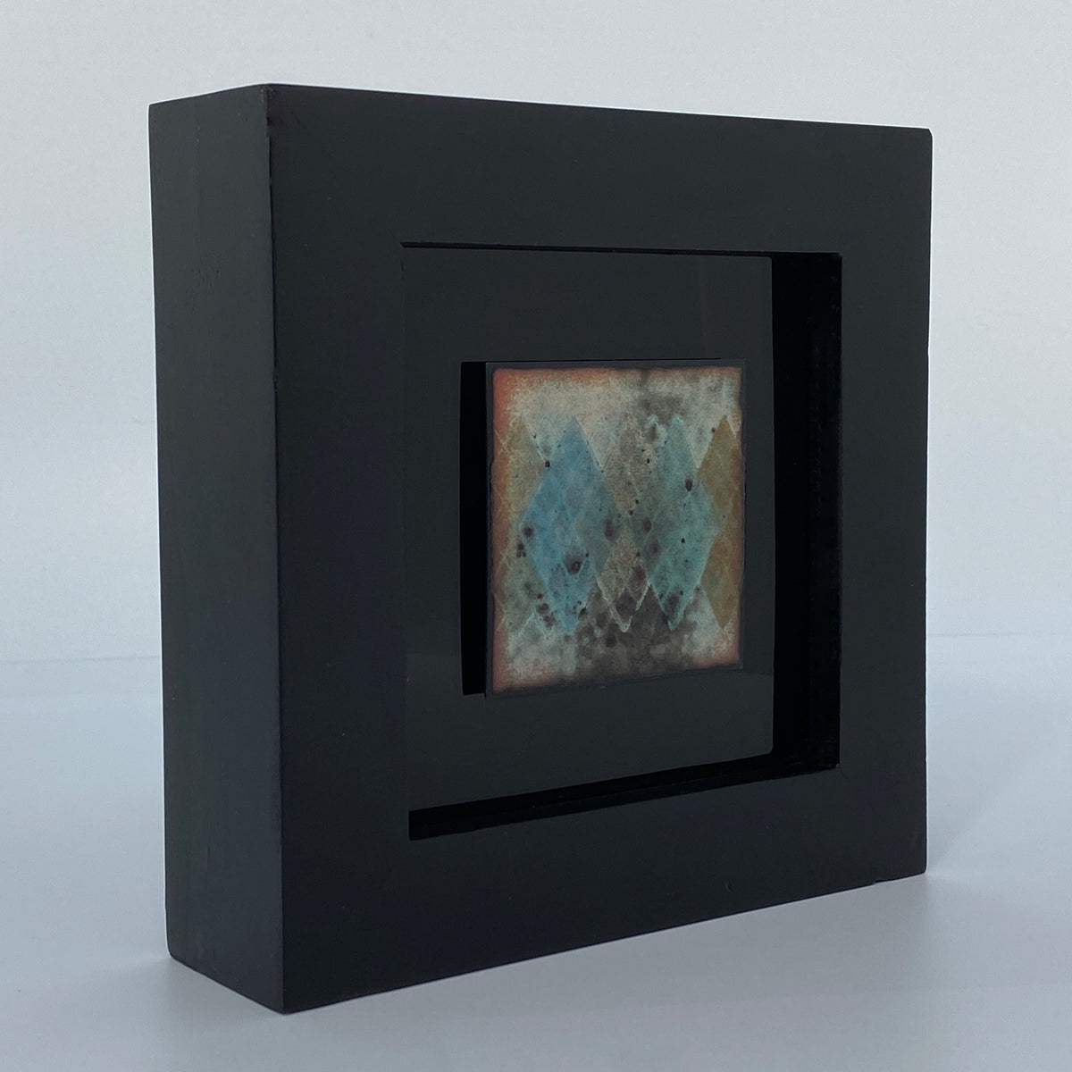 Camille Patton Argyle Vitreous Enamel Framed Wall Art