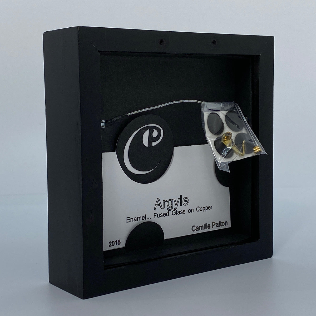 Camille Patton Argyle Vitreous Enamel Framed Wall Art