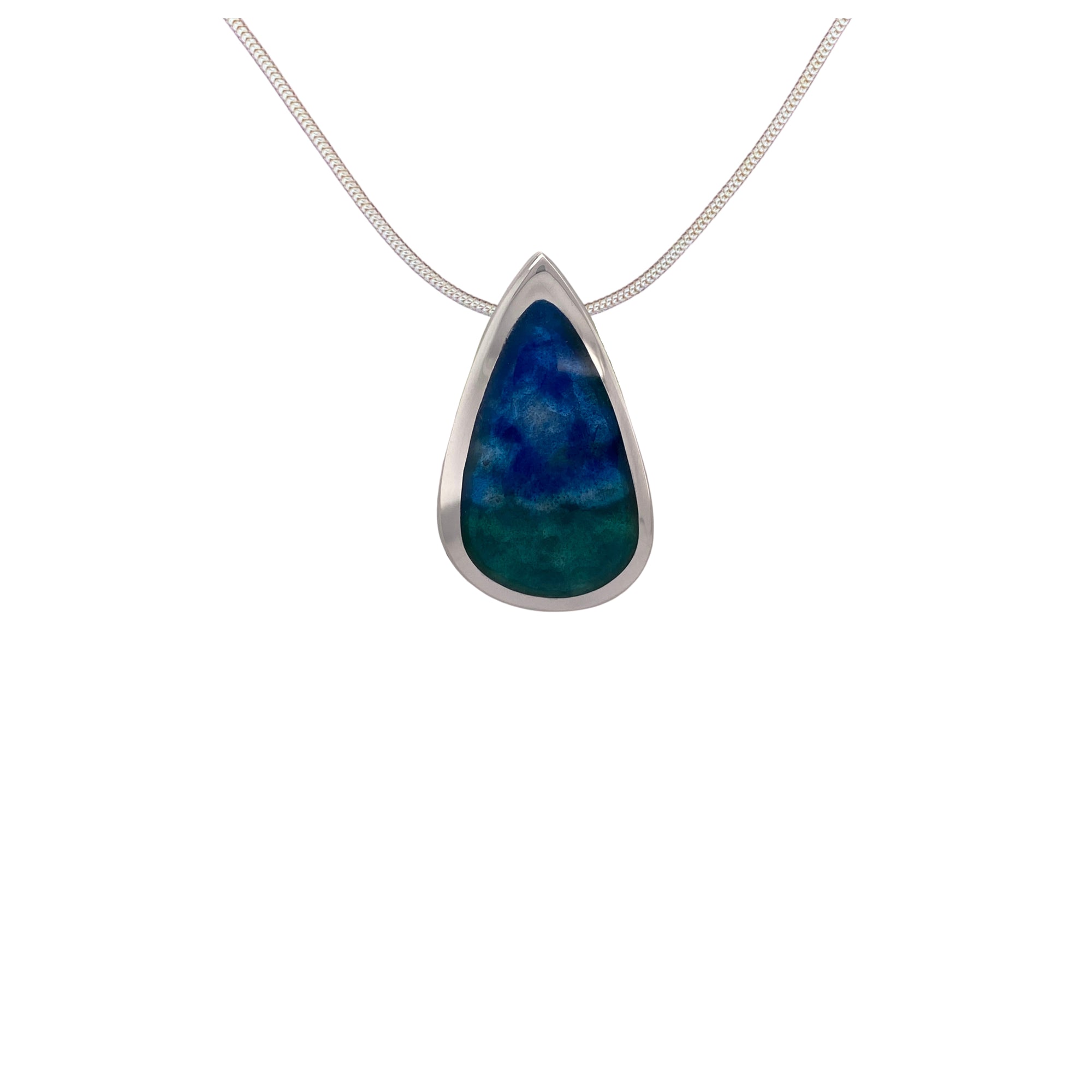 Camille Patton Deep Blue Sky Champleve Jewelry Necklace S01