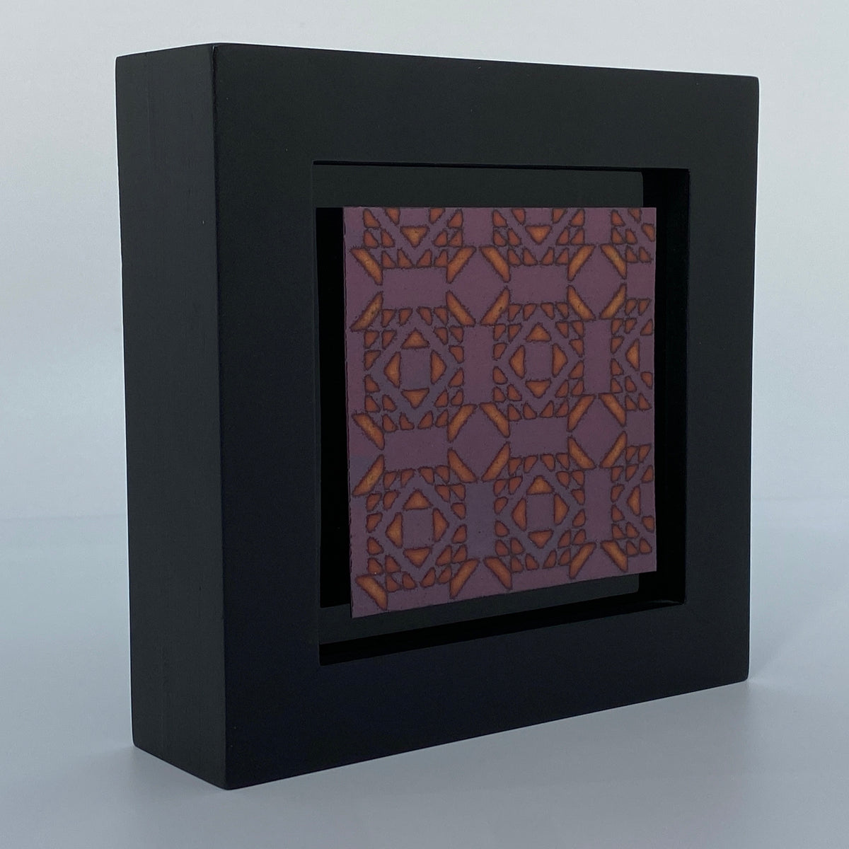 Camille Patton Geometric Copper Vitreous Enamel Framed Wall Art