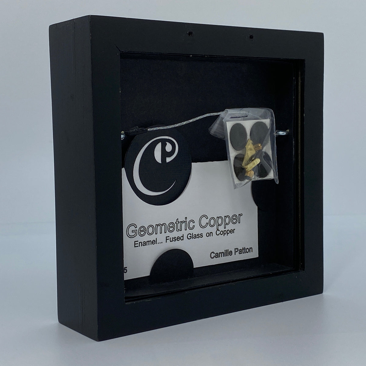 Camille Patton Geometric Copper Vitreous Enamel Framed Wall Art