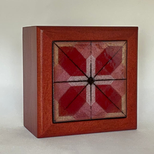 Geometric Pattern Box - Heart Hand and Fire