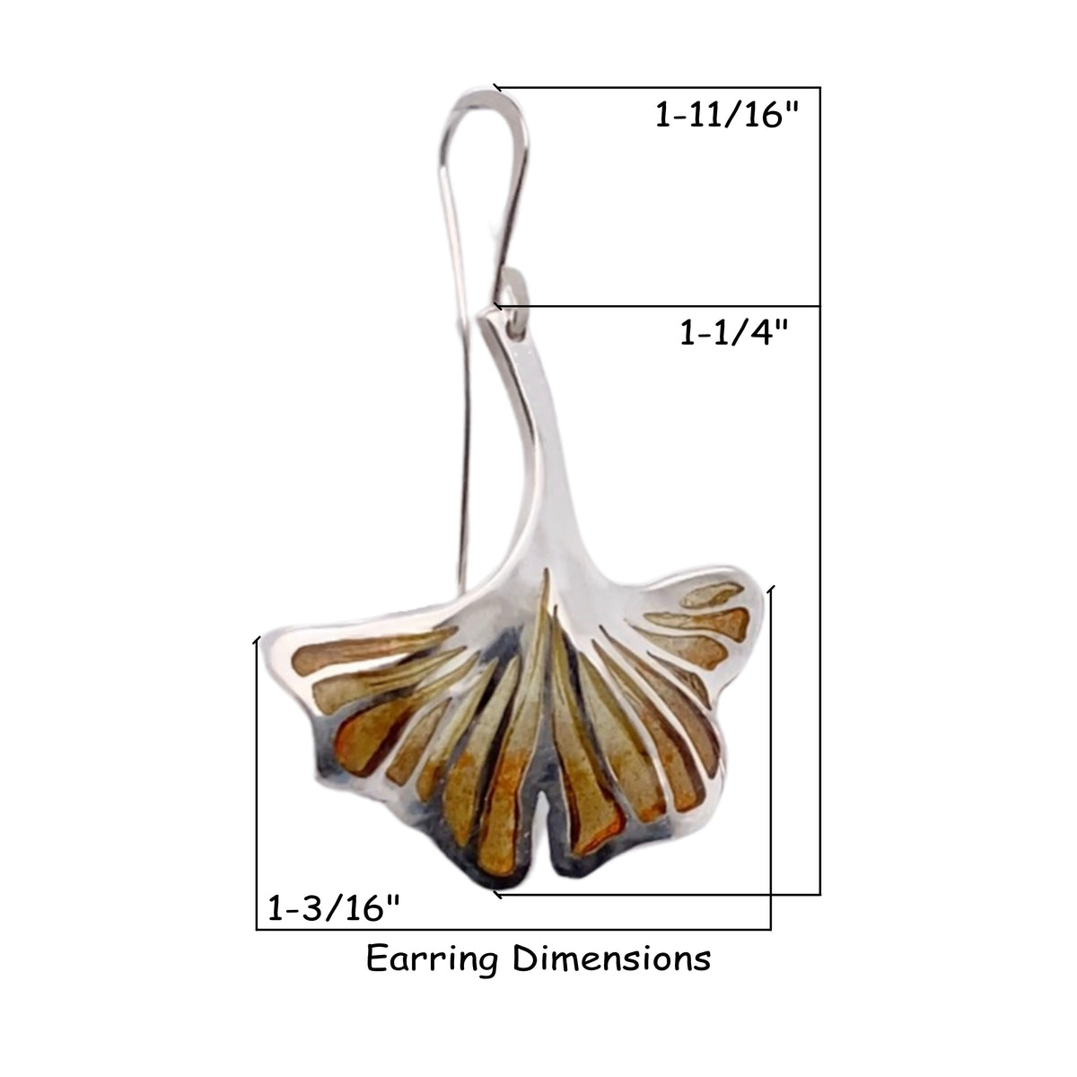 Plique-à-Jour Collection: Ginkgo Leaf Earrings