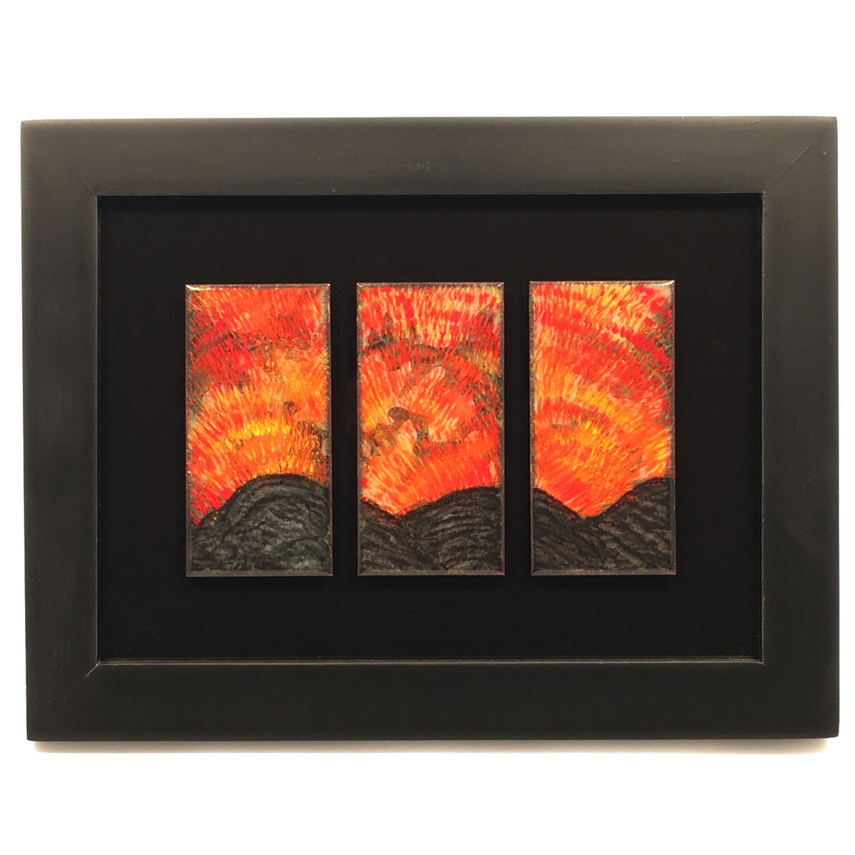 Camille Patton Night Blaze Vitreous Enamel Framed Wall Art