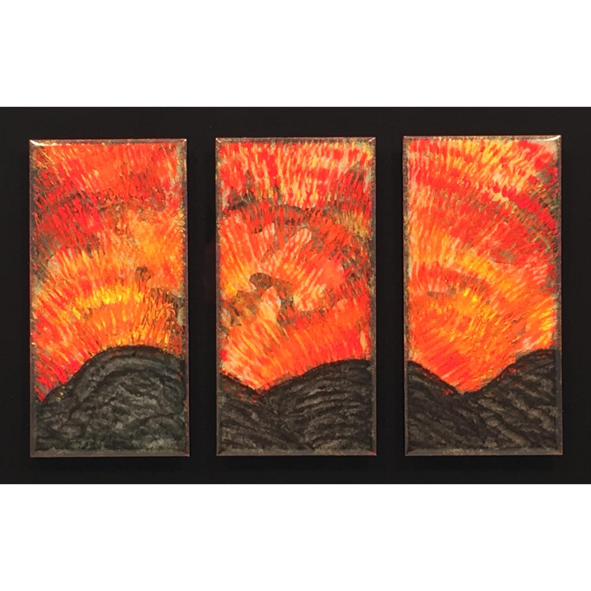 Camille Patton Night Blaze Vitreous Enamel Framed Wall Art