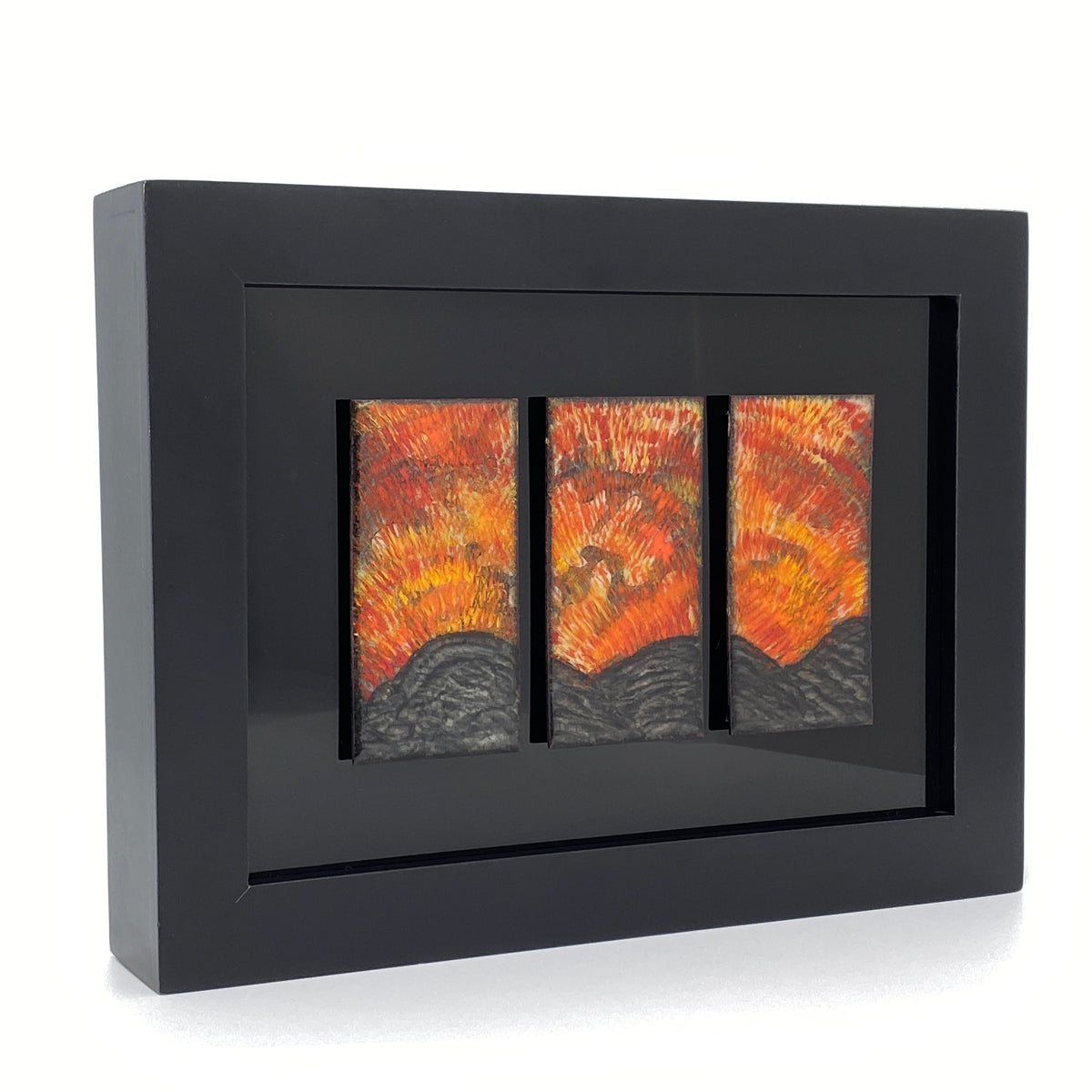 Camille Patton Night Blaze Vitreous Enamel Framed Wall Art