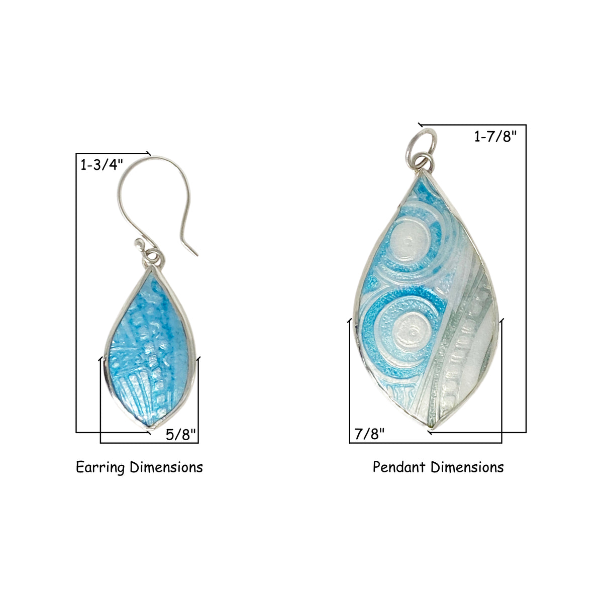 Camille Patton Pearly Blue Cosmos Jewelry Dimensions S07