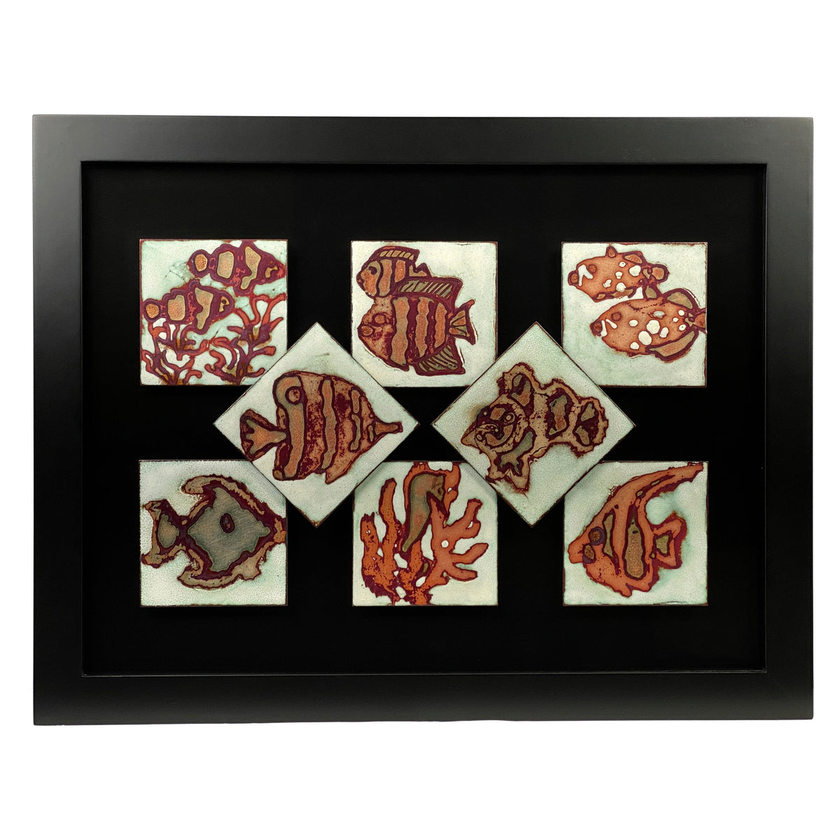 Camille Patton Reef Treasures Vitreous Enamel Framed Wall Art