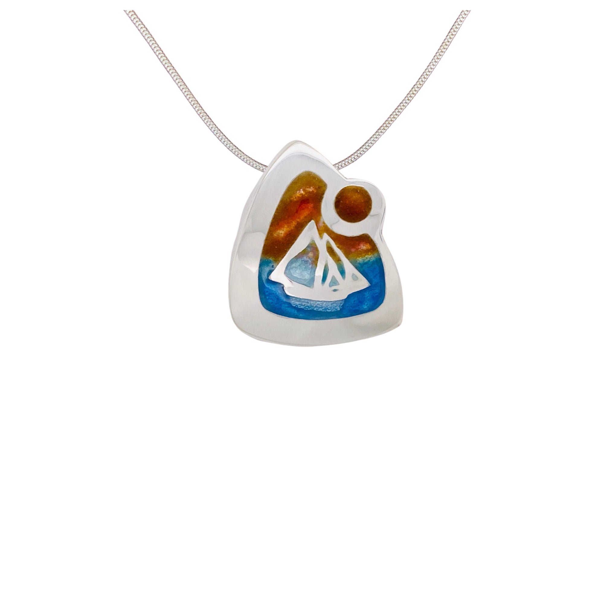 Camille Patton Sailing at Sunset Champleve Jewelry Necklace S01