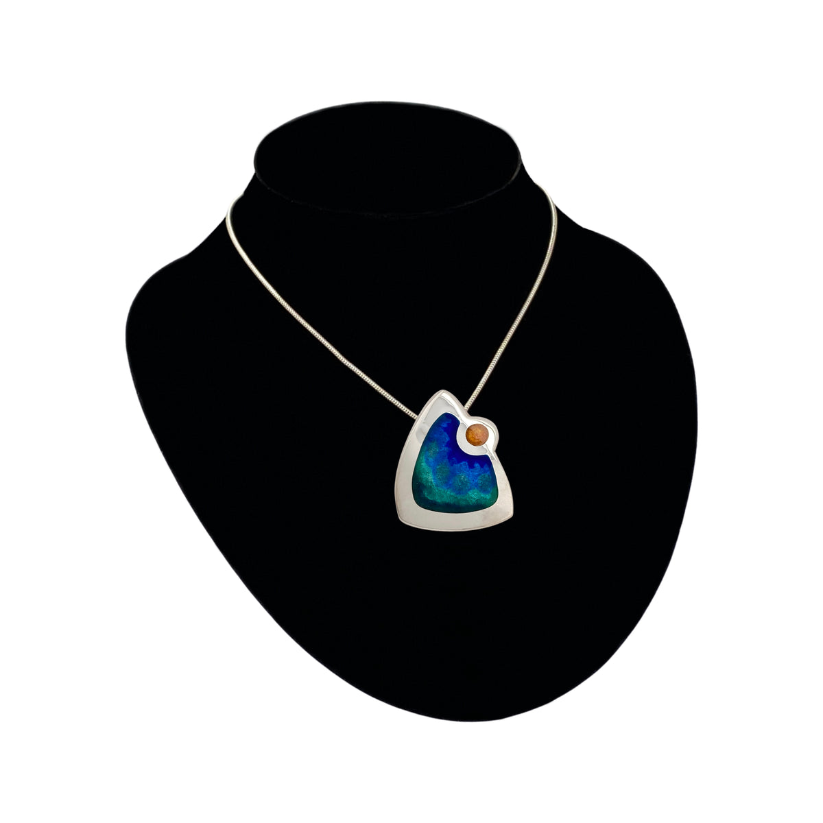 Camille Patton Triangle Sun Champleve Jewelry Necklace S02