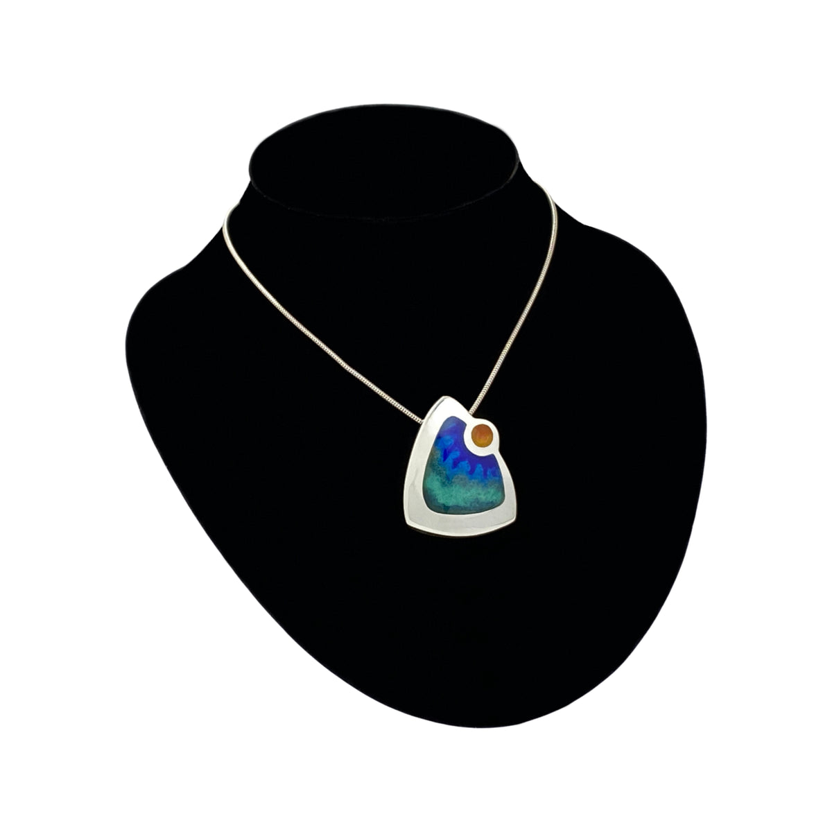 Camille Patton Triangle Sun Champleve Jewelry Necklace S04