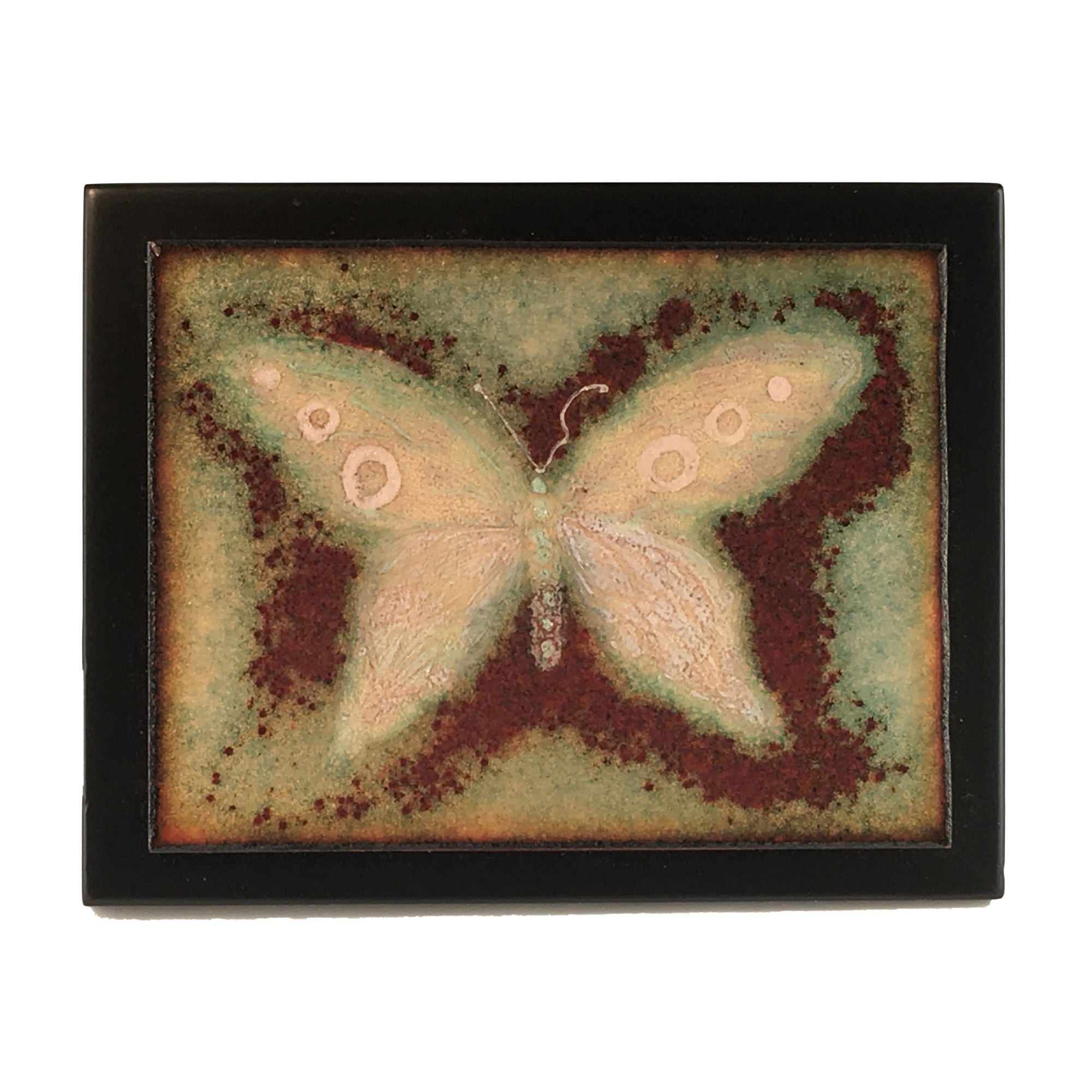 Camille Patton Velvet Butterfly Vitreous Enamel Framed Wall Art